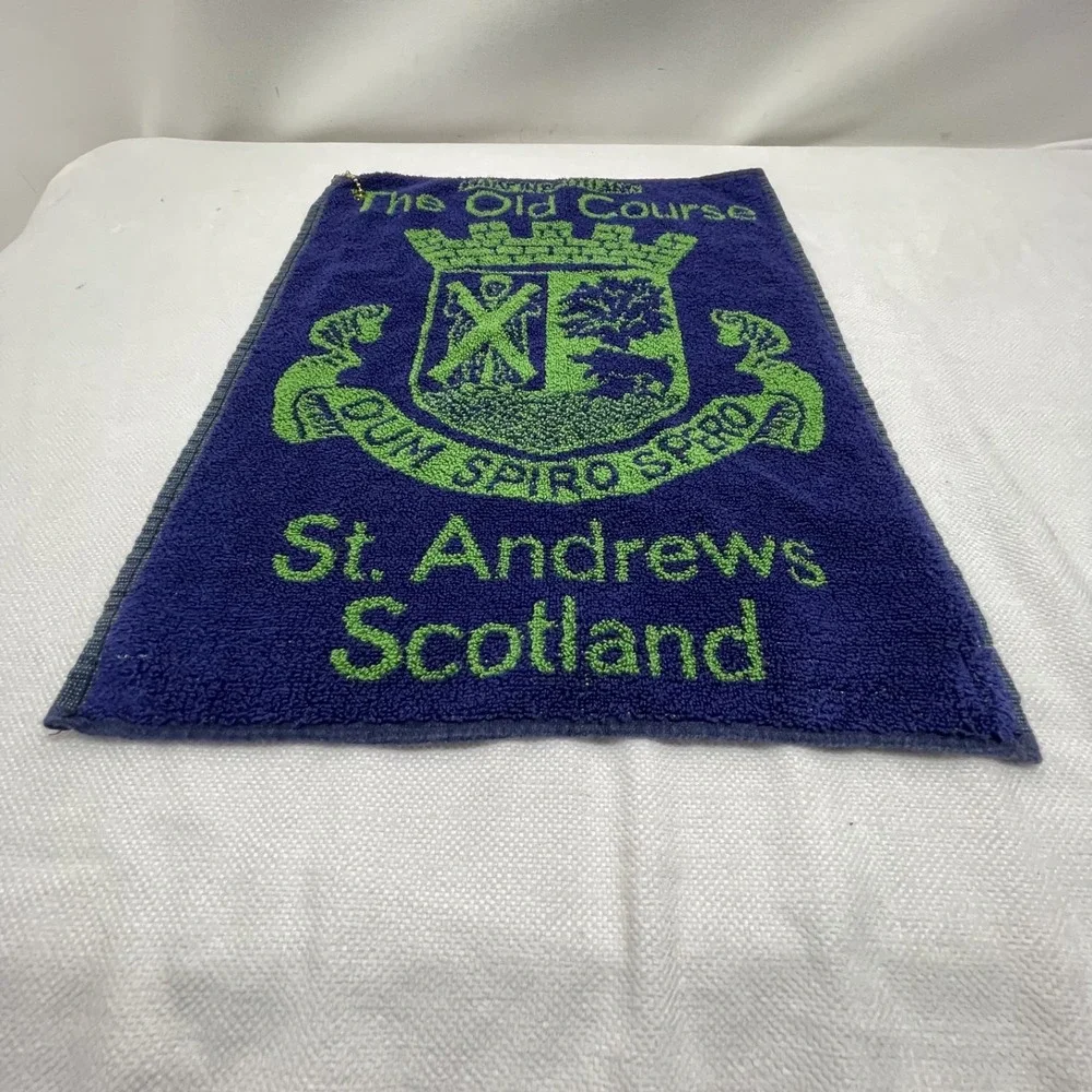 The Old Course St. Andrews Scotland Golf‎ Club Towel Bag Blue Green Vintage